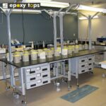 adaptable lab workbench with phenolic resin
