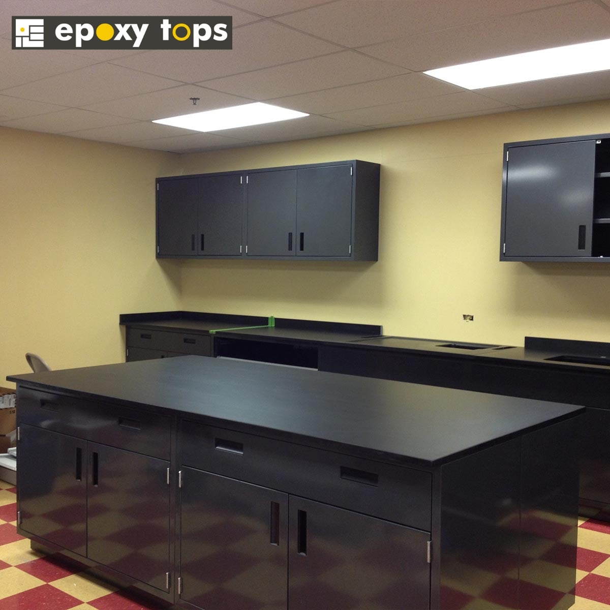 upper cabinets, epoxy casework