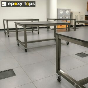 epoxy workbenches with casters