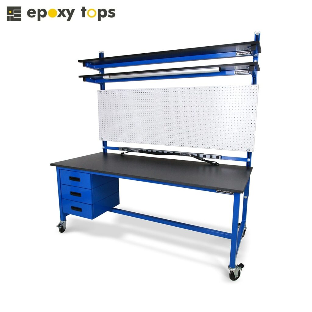mobile workbench with pegboard